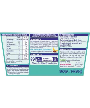 Nestl P'tit Gourmand Vegetal Banana Cocoa - From 6 Months - 4x90g - Buy Online on GoSupps.com