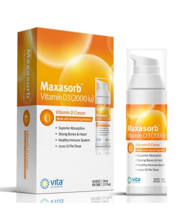 Vitamin D Cream Safe for Psoriasis Sufferers - Premium Vitamin D Skin  Body  Face Cream for Itchy  Scaly or Dry Skin. Maxasorb Vitamin D3 2000 IU