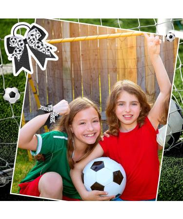 Soccer Ball Hair Bows Set - 20pcs Elastic Hair Ties for Girls & Women | Sports Hair Accessories for Player, School Team, Birthday & Holidays - Buy Online on GoSupps.com