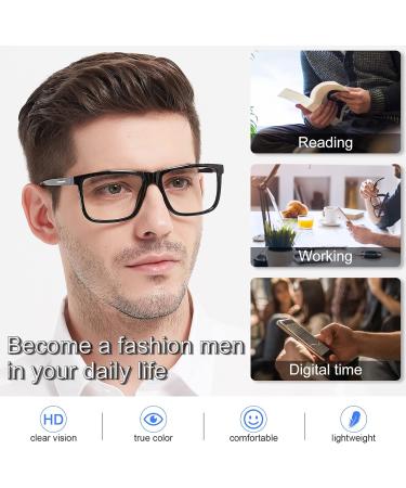MARE AZZURO Oversized Square Reading Glasses for Men | Large Black Readers (1.50) - Comfortable Stylish & Perfect for Big Faces | International Shipping Available - Buy Online on GoSupps.com