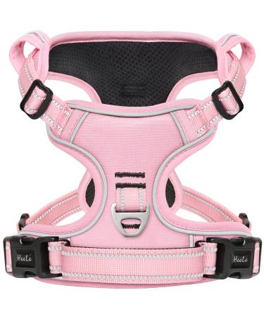 Heele dog crockery no-pull dog harness breast dishes for medium-sized dogs softly breathable-adjustable reflective dog harness Anti pull with padded handle pink xs xs uni-pink