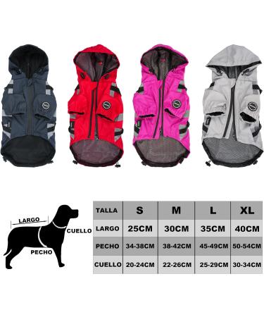 Waterproof Dog Cloak & Coat for Small/Medium Dogs - Windproof Jacket with Dish Ring - Red S - Buy Online on GoSupps.com