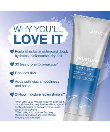 Joico Moisture Recovery Treatment Balm | For Thick, Coarse, Dry Hair | Replenish Moisture, Restore Smoothness & Elasticity | Strengthens, Reduces Breakage & Frizz | With Jojoba Oil & Shea Butter | 8.5 Fl Oz - Buy Online on GoSupps.com