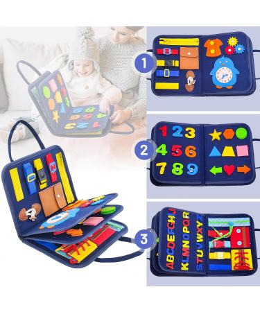 Withosent Busy Board for Toddlers - 4-Layer Montessori Activity Toy for Kids Ages 3-4 - Blue/Old Version - Buy Online on GoSupps.com