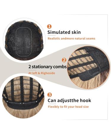 Faelbaty Long Curly Blonde Ombre Wig for Women | Natural Cosplay Wig with Ponytail | Perfect for Girls - Buy Online on GoSupps.com