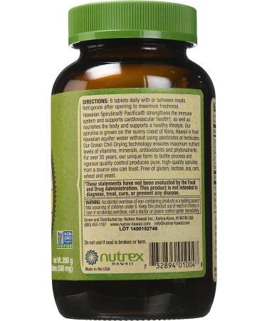 Nutrex Hawaii Pure Hawaiian Spirulina Pacifica 500mg 400 Tablets - Organic Superfood Supplement - Buy Online on GoSupps.com