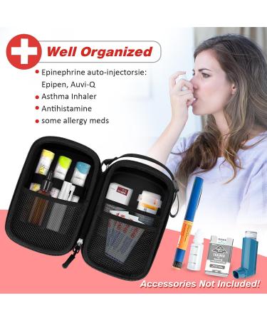 Medmax Epipen Carrier Bag - Large Portable Shockproof Organizer for 3 Epipens & Allergy Medicine - EVA Hard Shell - Travel Essential - Buy Online on GoSupps.com