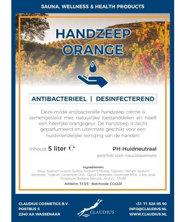 Claudius Hand soap Orange 5 liters - Buy Online on GoSupps.com