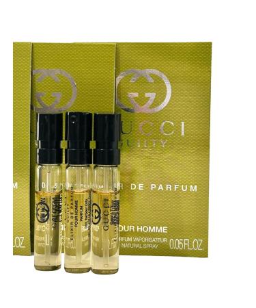 Gucci GUILTY MEN Elixir Sample Perfume 1.5 ml / 0.05 oz - set of 3 spray samples - Buy Online on GoSupps.com