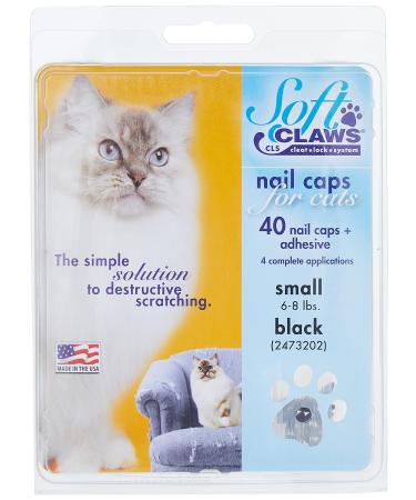 SOFTCLAWS claw protectors for cats - Small - Black Black S