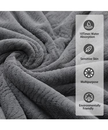 Premium Grey Microfiber Washcloths Set 13x13 - Quick Dry & Highly Absorbent for Bathroom, Hotel, Spa - 4 Pack - Buy Online on GoSupps.com