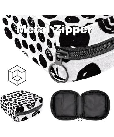 Hand-Painted Black Women's Napkin Storage Bag | Portable Menstrual Cup with Zipper - Stylish & Practical for Teens & Women - Buy Online on GoSupps.com