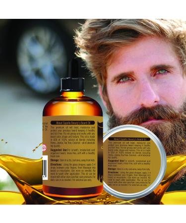 Natural Beard Oil for Men | Grooms Beard & Mustache | Boosts Growth & Softness | 100% Organic (4oz - Buy Online on GoSupps.com