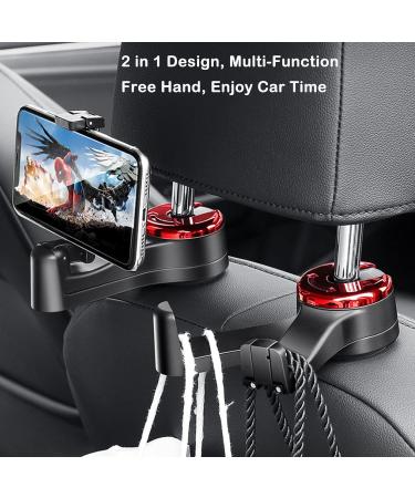 Viwavee 2-in-1 Headrest Holder & Car Hook with Cell Phone Holder | 360 Auto Organizer for Bags Wallets & More - Silver (1 Pack) - Buy Online on GoSupps.com
