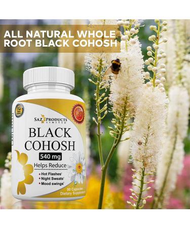Black Cohosh Menopause Complex - Relief from Hot Flashes, Night Sweats & Mood Swings | Hormone Balance Supplement - 100% Natural & Estrogen Free - 540mg | 90 Day Supply - Buy Online on GoSupps.com
