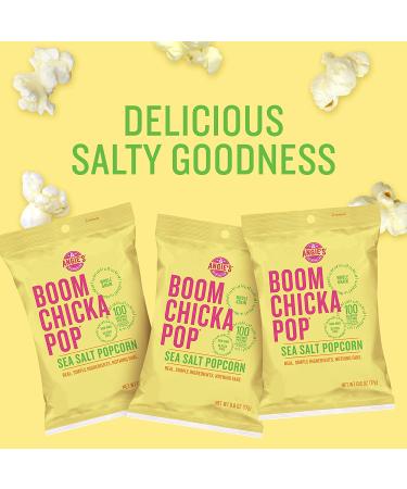 Angie's BOOMCHICKAPOP Gluten Free Sea Salt Popcorn - 24 Pack, 0.6 oz Each - Buy Online on GoSupps.com