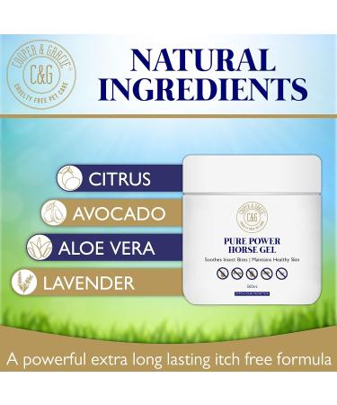 C&G Pets | Pure Power Horse Fly Gel | Repels Biting Insects | Soothes and Hydrates itchy Skin | 8 Hour Sweat Resistant Citronella Formula | 100% Organic And Natural 500ml - Buy Online on GoSupps.com