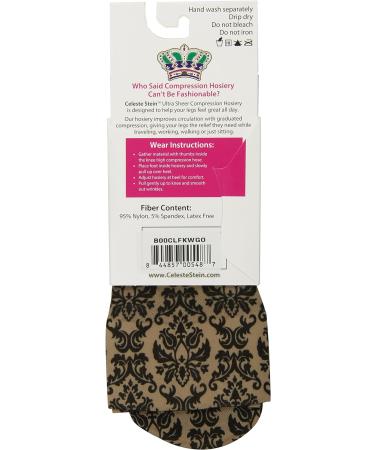 Therapeutic Compression Nude Victorian Damask Socks - 8-15 mmHg - Celeste Stein - Multi - 0.6oz - Buy Online on GoSupps.com