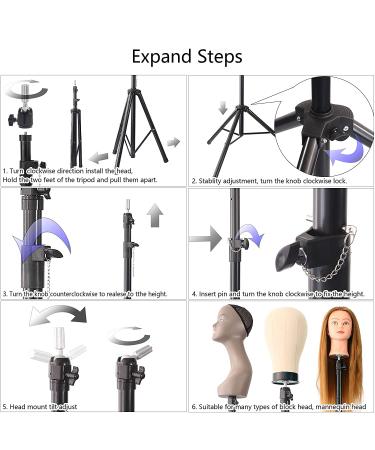 Adjustable Heavy Duty Metal Wig Stand Tripod for Styling & Display - 73.6 Inch Black with Carry Bag - Buy Online on GoSupps.com