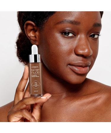 L'Oreal Paris True Match Nude Plumping Tinted Serum 1% Hyaluronic Acid Instantly Evens Brightens and Hydrates Skin Shade 10-12 Very Deep - Buy Online on GoSupps.com