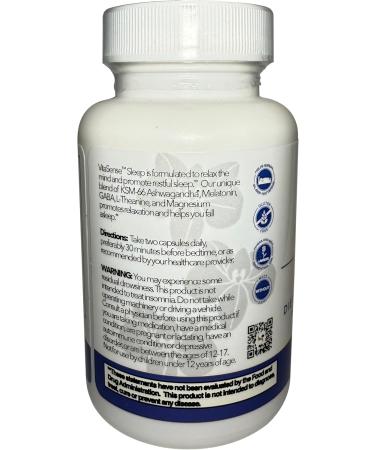 SeneGence VitaSense Sleep Supplement 60 Capsules Relaxation and Restful Sleep Support with Organic KSM-6 Ashwagandha Melatonin and Magnesium Glycinate - Buy Online on GoSupps.com