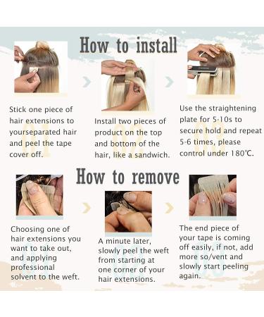 Hetto Tape Extensions - Real Remy Hair Blond Highlights #P17/23 55cm 50g - Premium Tape In Extensions - Buy Online on GoSupps.com