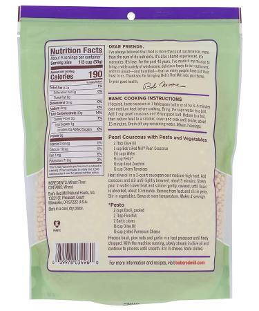 Bob's Red Mill Traditional Pearl Couscous - 16 oz (1 lb) | Premium Quality Grain - Buy Online on GoSupps.com