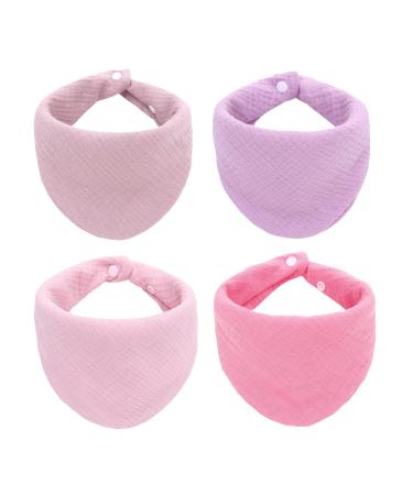 Baby Bandana Dribble L tzchen 4er-Pack Musselin for drooling and teething super soft and absorbent for infants boys girls unisex adjustable buttons suitable for 0 36 months