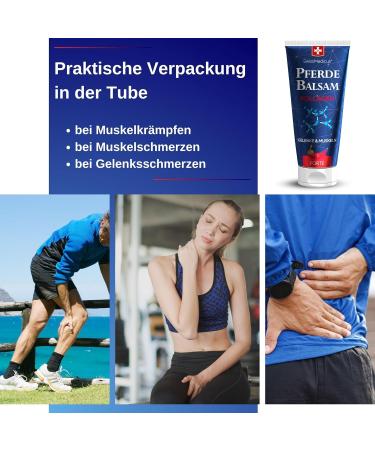 SwissMedicus Horse Balm with Collagen Forte 200 ml - Effective Muscle Gel for Sore Muscles & Regeneration | Premium Horse Ointment | International Shipping - Buy Online on GoSupps.com