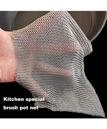 Cast Iron Cleaner Non-Scratch Stainless Steel Scourer 20x20 Cm Nonstick Oil Chainmail Scrubber Cast Iron Scrubber for Kitchen Pans Pot Griddles - Buy Online on GoSupps.com