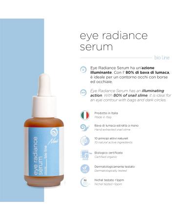 Nuvo Eye Serum - 80% Snail Mucin Caffeine & Vitamin C for Dark Circles Tear Bags Moisturizing & Brightening - Made in Italy 30ml - Buy Online on GoSupps.com