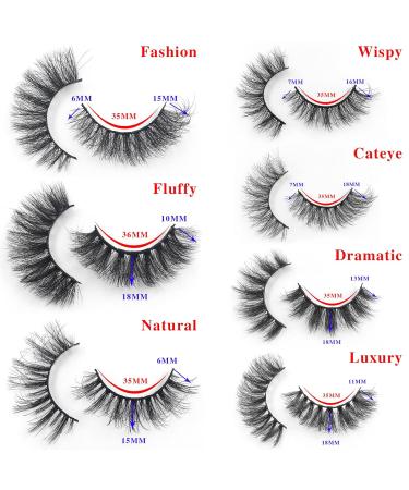 IFLOVEDEKD 7 Styles False Eyelashes - Natural Look 3D Fake Lashes 7 Pairs Pack - Handmade & Reusable - Soft & Fluffy Dramatic Long Lashes - MIX - Buy Online on GoSupps.com