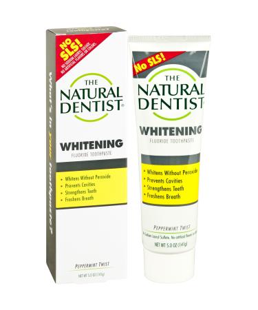 The Natural Dentist Healthy Teeth & Gums Whitening Plus Toothpaste, Peppermint Twist 5 oz (Pack of 2)2