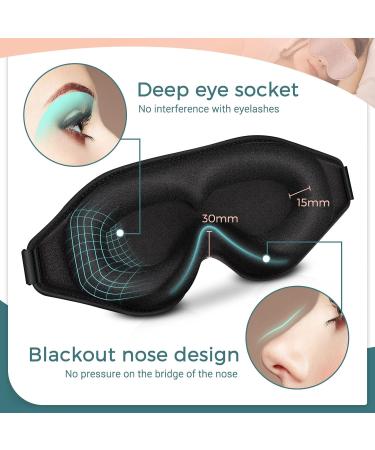 3D Weighted Eye Mask for Sleeping | Satin Sleep Mask for Women Men | Contoured Eye Mask for Travel, Meditation & Naps - Buy Online on GoSupps.com