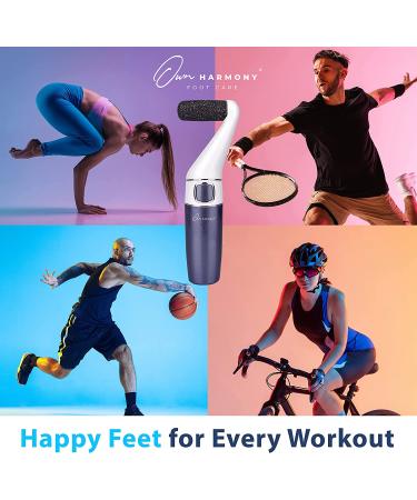Own Harmony Electric Foot Callus Remover - Professional Rechargeable Feet Scrubber for Hard, Dry, Cracked Heels - 3 Rollers - Midnight Platinum - Buy Online on GoSupps.com