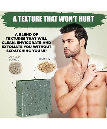 Pine Tar Soap for Men - Handmade Natural Bar Soap with Pine, Basil, Orange, Activated Charcoal & Volcanic Pumice - Buy Online on GoSupps.com