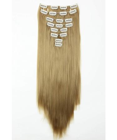 CAISHA PRETTYSHOP XXL 20 Long Dark Blond Clip In Hair Extensions Set - Synthetic Fiber Hairpiece CES106 #25 - Buy Online on GoSupps.com