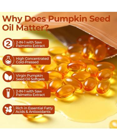 Oneoo Pumpkin Seed Oil 2000mg with Saw Palmetto - 300 Softgels for Hair Urinary Tract Bladder & Prostate Support - Cold Pressed Non-GMO Rich in Fatty Acids & Phytosterols All-Natural Supplement - Buy Online on GoSupps.com