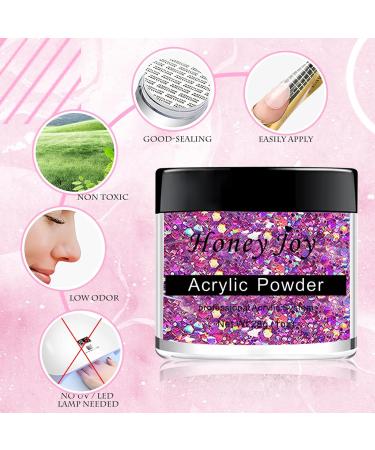 28g Pink Glitter Acrylic Nail Powder for French Manicure - HJ-NAP017-No.43 - Buy Online on GoSupps.com