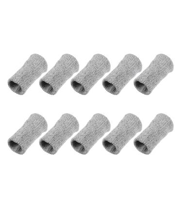 VOCOSTE 10 Pcs Breathable Finger Sleeves Thumb Braces Support Elastic Compression Protectors for Relaxing Pain Arthritis Trigger Finger Gray