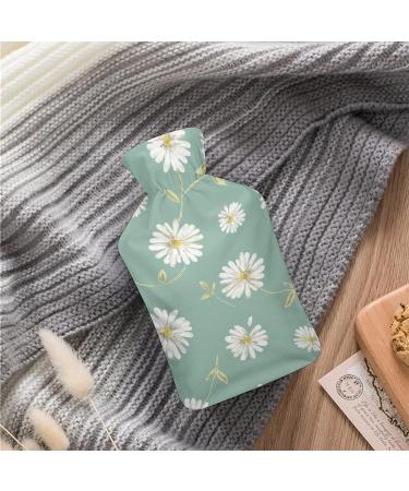 White Flower Plush Hot Water Bottle with Cover - Hand Warmer for Adults & Children | 26.5x15.3cm - International Shipping Available - Buy Online on GoSupps.com