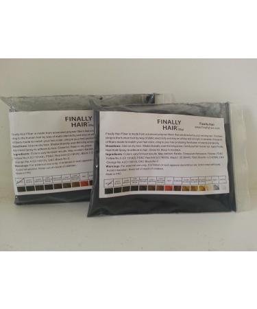 Black Hair Building Fibers Refill Hair Loss Concealer Fiber Keratin 2pak of 25g (2x25) 50g 50 G Grams Gr 50gr Total Hair (Using Dermmatch Bottle)