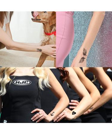 Konsait 30 Sheets Black Tiny Waterproof Temporary Tattoos for Women Men Kids - Fake Body Art Sticker Set - Buy Online on GoSupps.com
