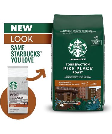 STARBUCKS Pike Place Roast Ground Coffee Medium Roast Smooth Well-Rounded Blend Of Latin American Coffee Beans 340g Bag - Buy Online on GoSupps.com