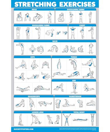 Quickfit Exercise Poster Set (Bodyweight Vol 1 & 2) - 10 Laminated Workout Posters for Hantel Suspension Kettlebell and More - Perfect for Home Gym Yoga & Stretching - Buy Online on GoSupps.com