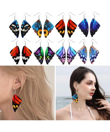 Feylie Butterfly Wing Drop Earrings | Stylish Leather Pendant Earrings for Women & Girls | Perfect Party Gift - Buy Online on GoSupps.com