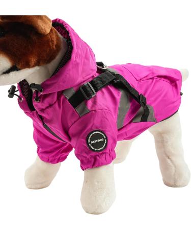 Shop Waterproof Dog Cloak & Coat for Small/Medium Dogs - Windproof Jacket with Dish Ring - Fuchsie & Fox - Buy Online on GoSupps.com