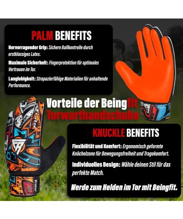 High Protection Being Fit Goalkeeper Gloves for Kids | 4mm Latex Football Gloves Size 4 (Ages 6-9) - Unique Blue Design - Buy Online on GoSupps.com
