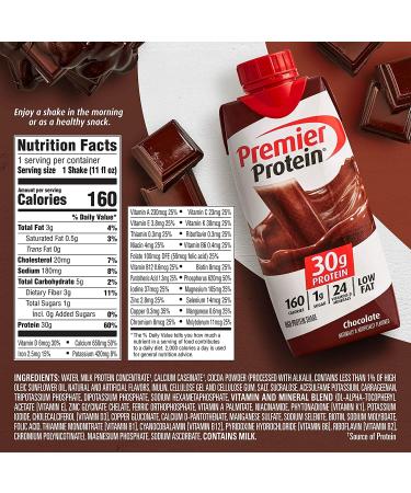 Premier Protein High Protein Shakes Variety Pack - 11 Fl. Oz Each | Award Box Packaging | 2 Chocolate, 2 Vanilla, 2 Strawberry - Buy Online on GoSupps.com