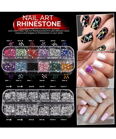 Nail Art Brushes Kit with Dotting Tools, Butterfly Stickers, Rhinestones, Tweezer, Foil Flakes, Striping Tape - Rose Red - Buy Online on GoSupps.com